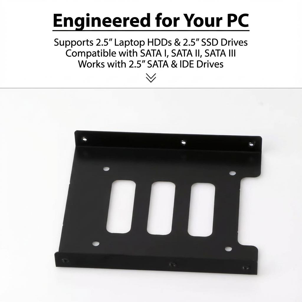 2.5” to 3.5” Metal Drive Mounting Bracket