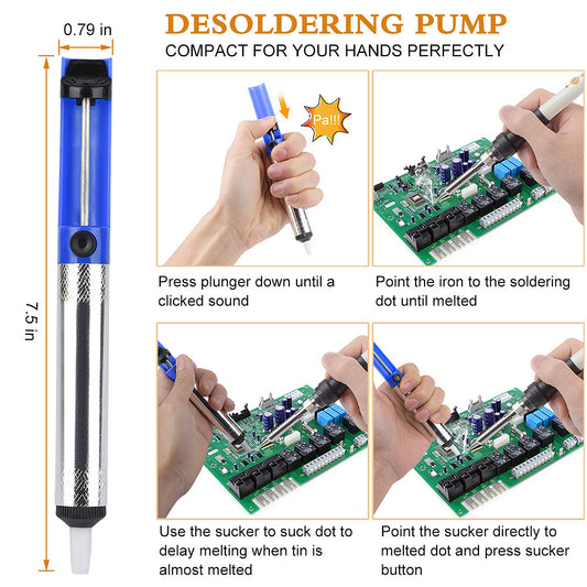 Adjustable Temperature 60W Soldering Iron Kit with Multimeter – DIY Electronics & Repair Tools Set
