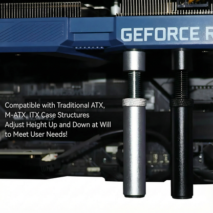 Adjustable GPU Support Bracket – Tool-Free, Aluminum Alloy, Vertical GPU Holder