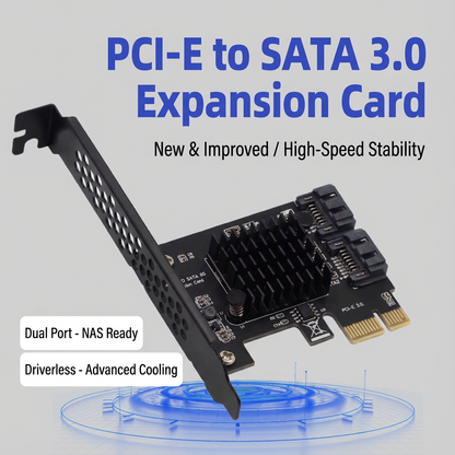 PCIe to SATA 3.0 Expansion Card – 2-Port Adapter for NAS & Desktop PCs
