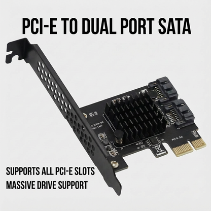 PCIe to SATA 3.0 Expansion Card – 2-Port Adapter for NAS & Desktop PCs