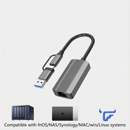 2.5GbE USB Ethernet Adapter USB-A & USB-C · Plug & Play · For NAS & Homelab