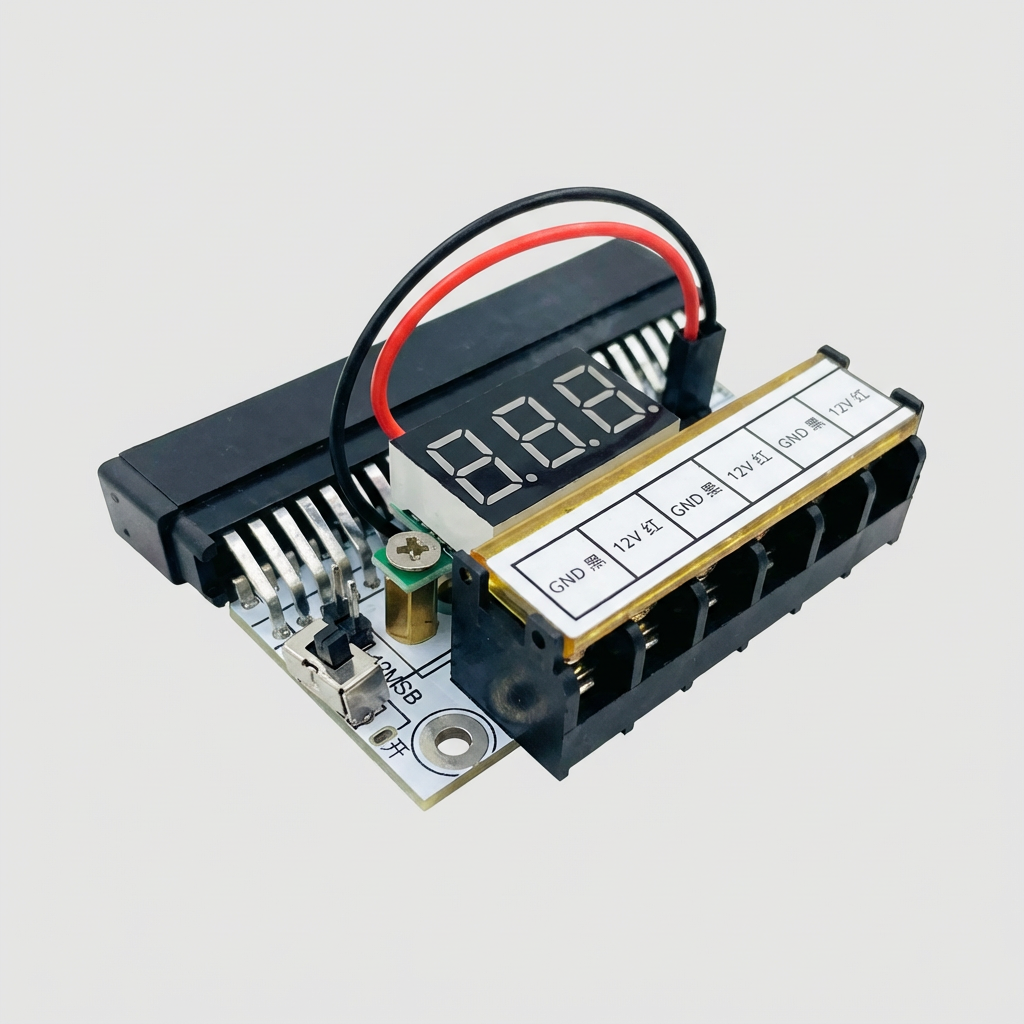 CRPS Server PSU to 12V DC Power Breakout Board with Digital Voltmeter