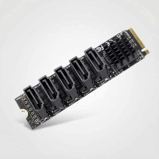 M.2 NVMe to 5-Port SATA Adapter – M-Key Expansion Card for NAS & PC