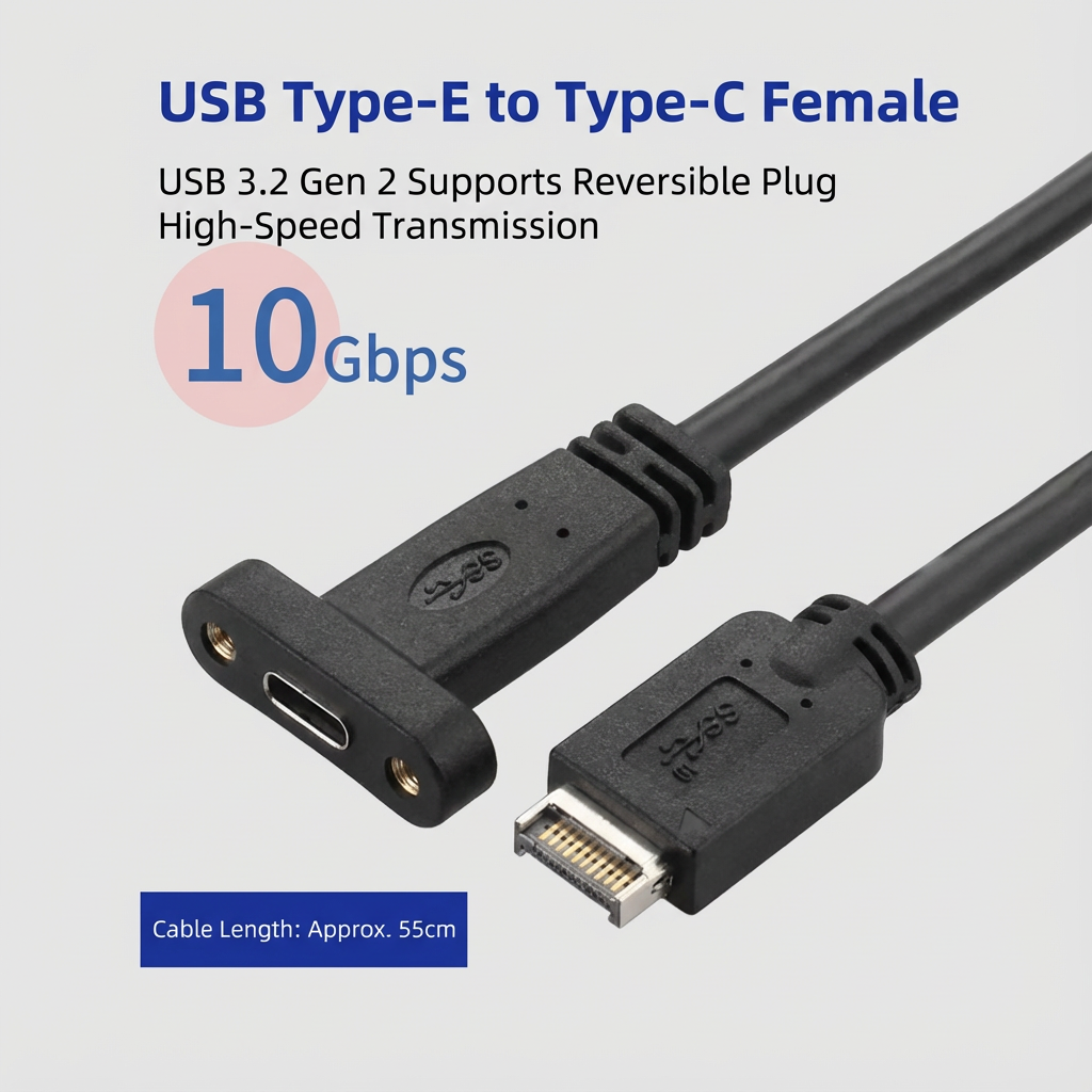 USB 3.2 Gen 2 Type-E to Type-C Extension Cable (10/20Gbps)