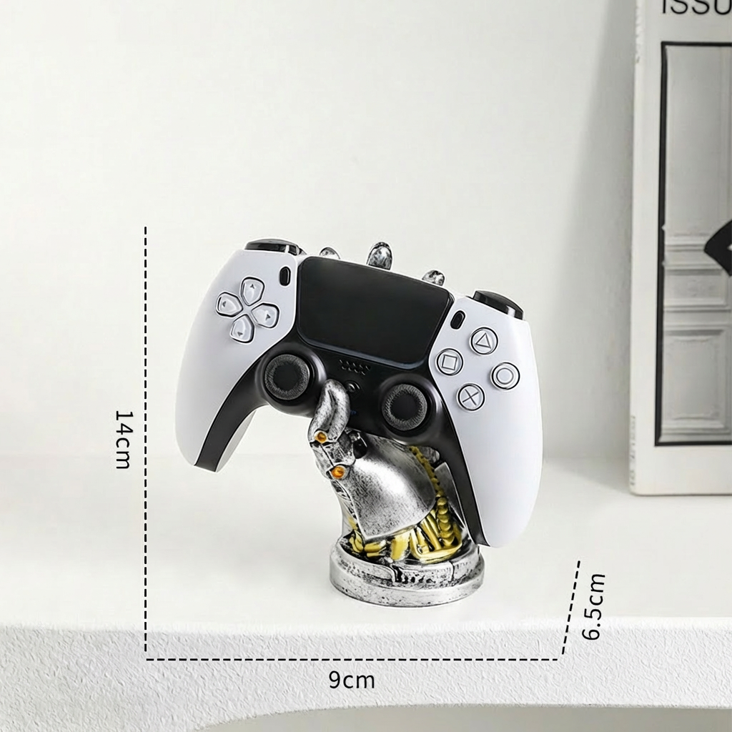 Cyberpunk Mechanical Hand Controller Stand – Gaming Desk Holder for PS5 & Xbox