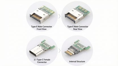 USB 3.2 Gen 2 Type-E to Type-C Extension Cable (10/20Gbps)