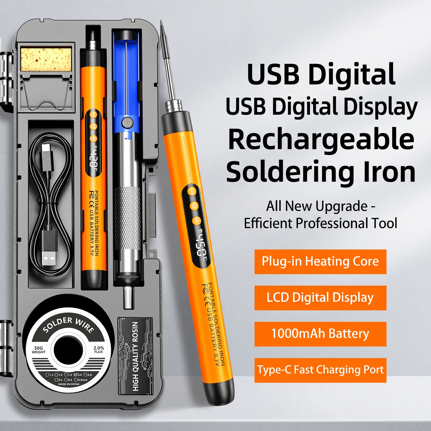 USB Soldering Iron Kit – Portable Electric Welding Pen with LCD Display