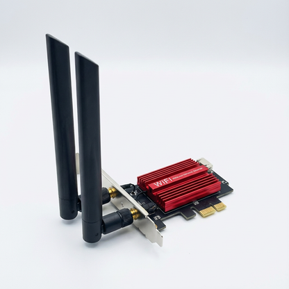 Intel AX210 Pro WiFi 6E PCIe Card – Tri-Band 5374Mbps with 8dBi Antennas & Bluetooth 5.3