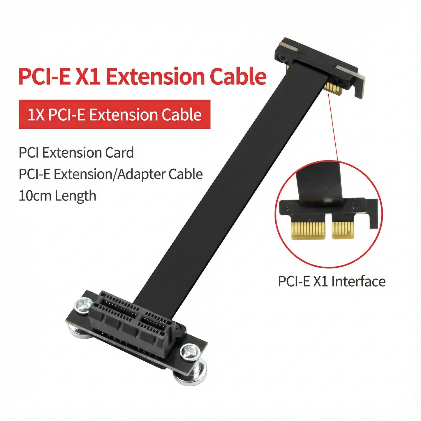 PCIe x1 Right Angle Extension Cable – Magnetic, PCIe 4.0 & 3.0 Compatible